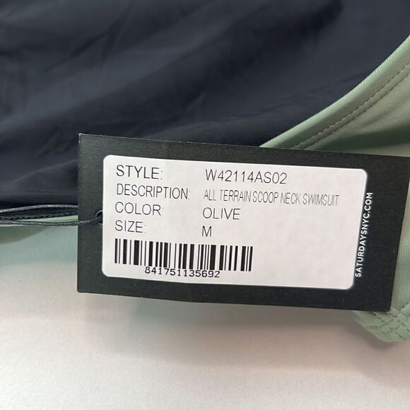 Saturdays NYC All Terrain one piece swim suit in Olive size medium NWT - Picture 10 of 11